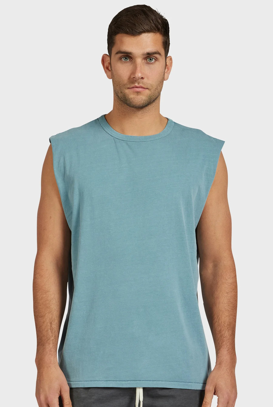 The Academy Brand Jimmy Muscle Tee - Storm Blue