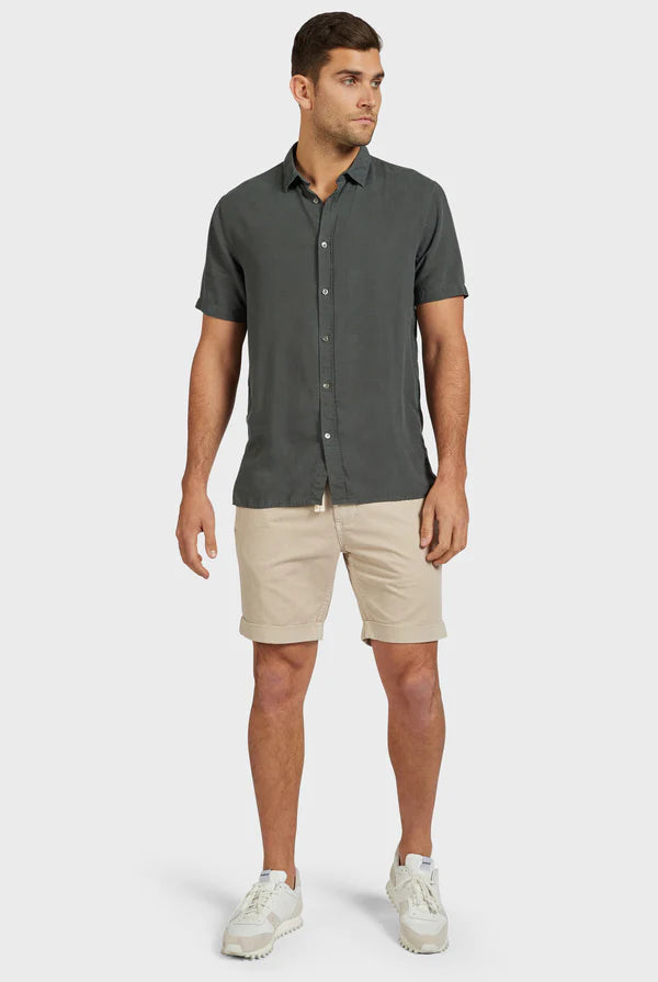 The Academy Brand's Stevens Short Sleeve Shirt - Magnet Grey