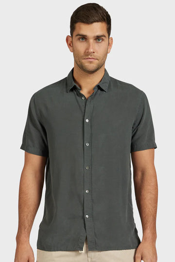 The Academy Brand's Stevens Short Sleeve Shirt - Magnet Grey