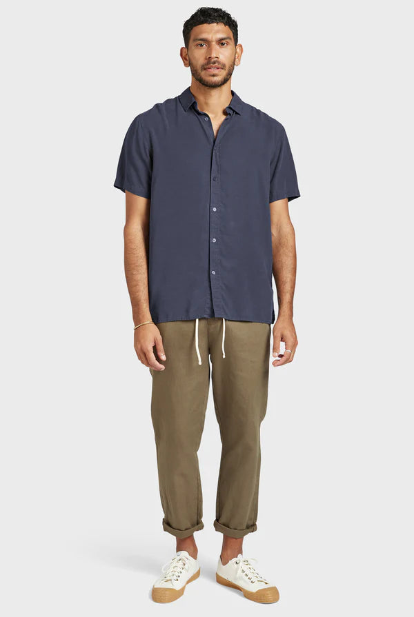 The Academy Brand's Stevens Short Sleeve Shirt - Navy