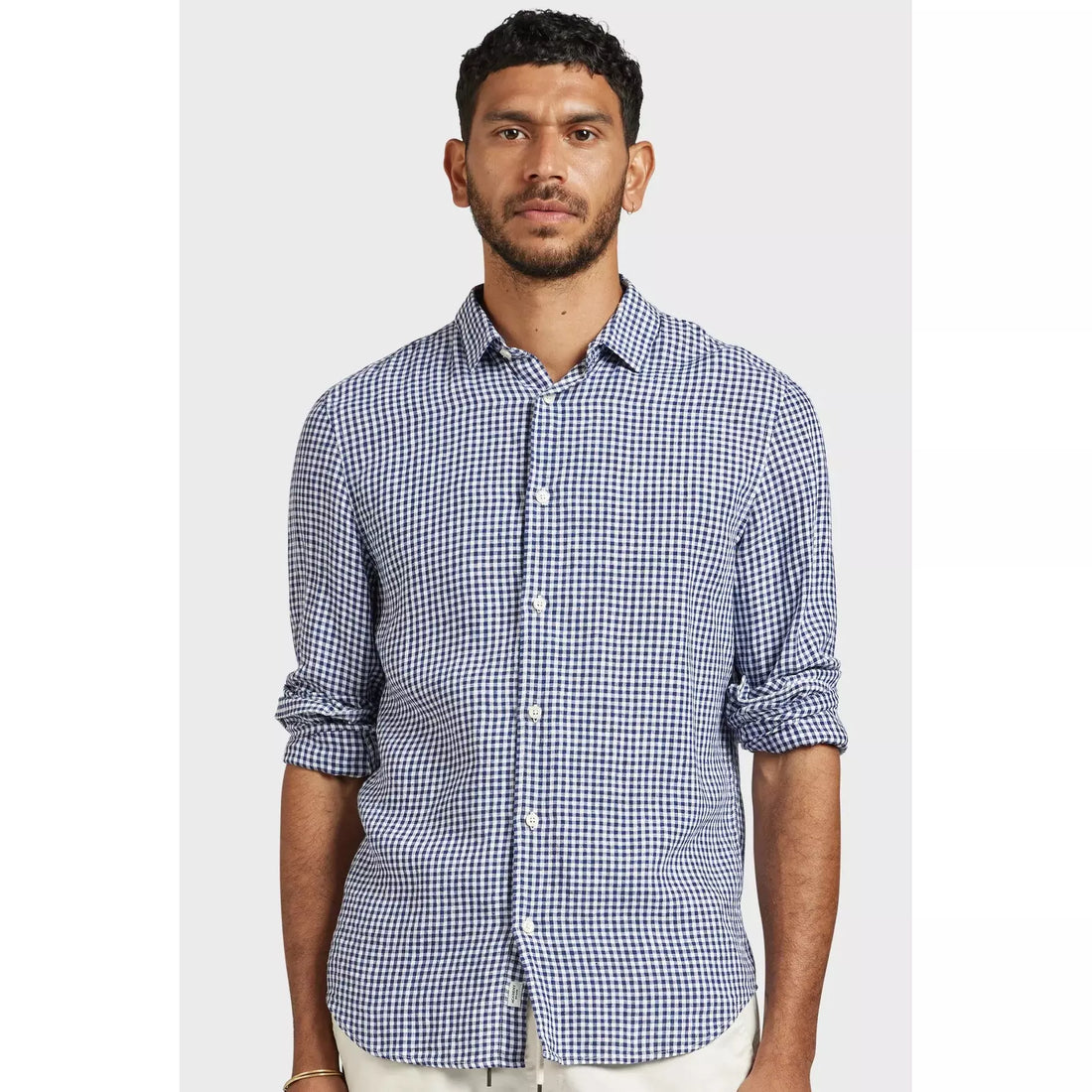 The Academy Brand Bobby Linen Shirt - Navy