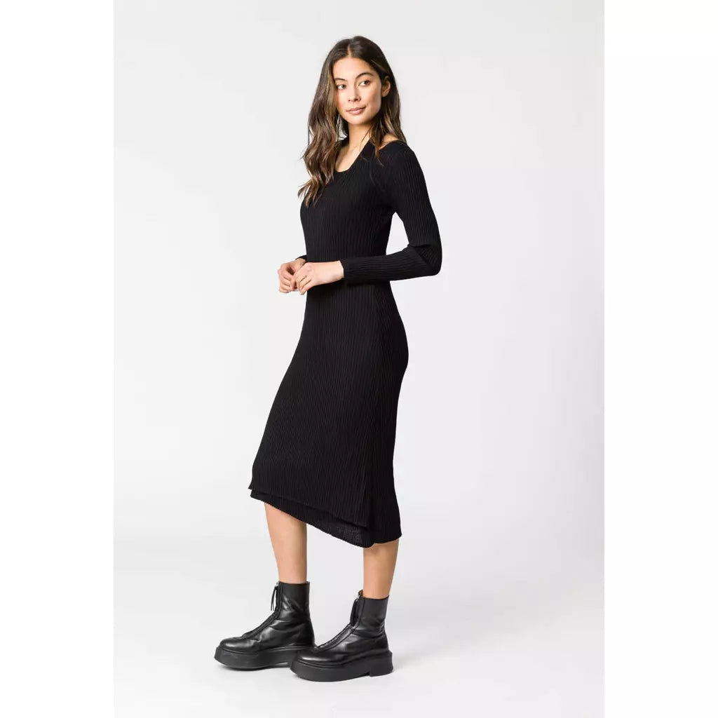 Remain Burke Rib Knit Dress - Black