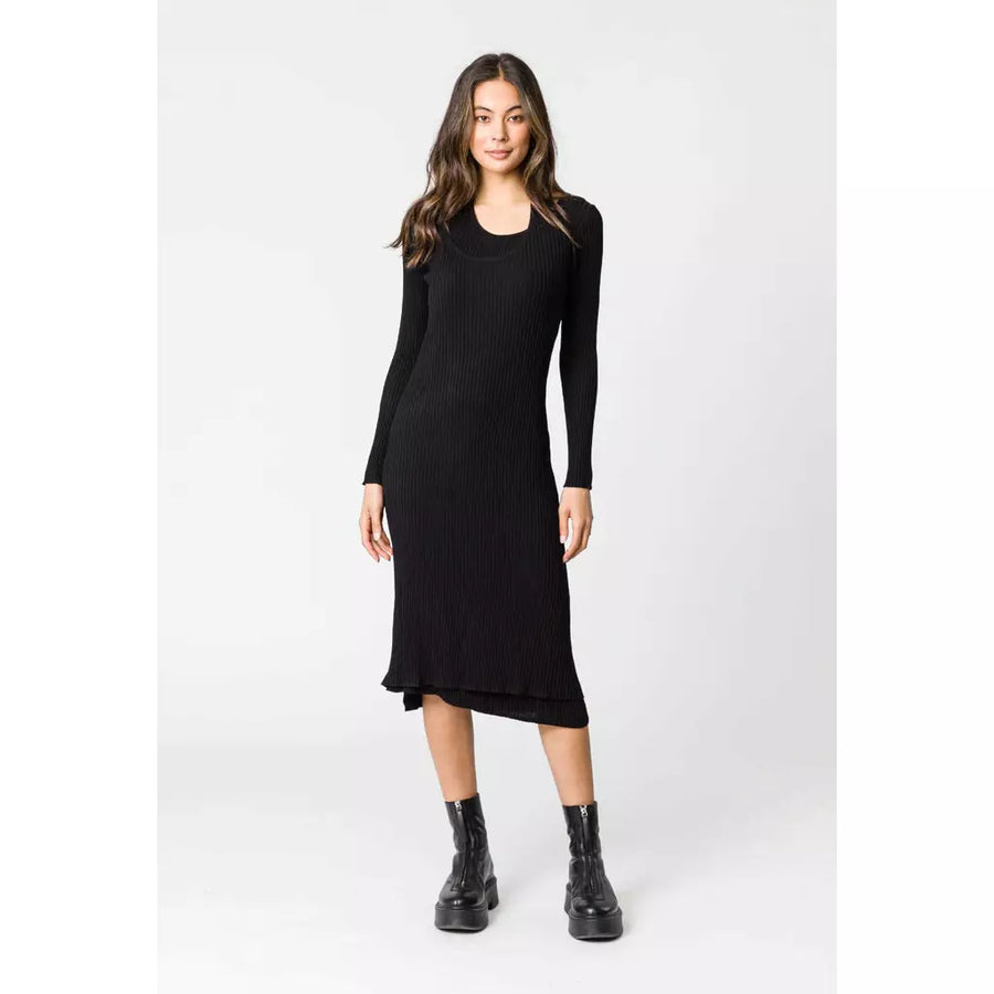 Remain Burke Rib Knit Dress - Black