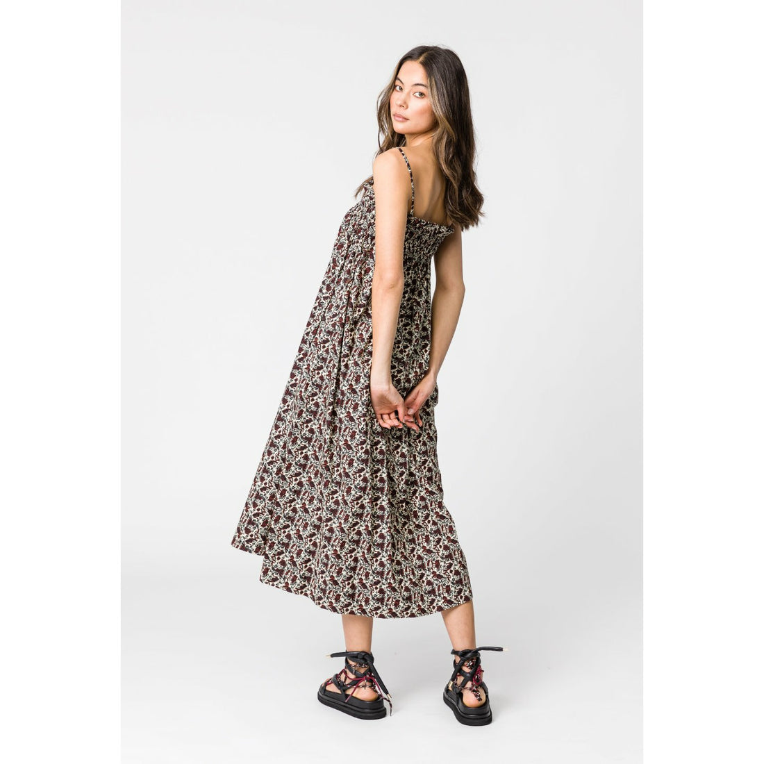 Remain Christy Dress - Holiday Floral Ivory