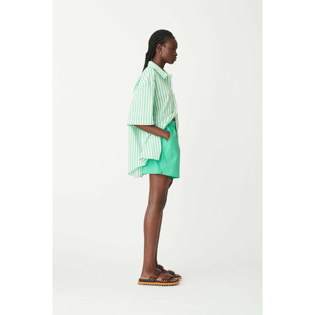 Green dress shorts store