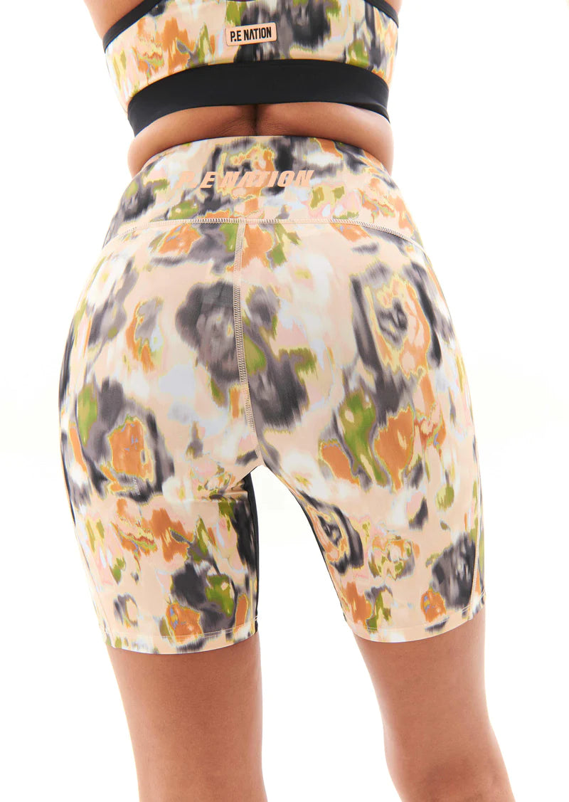 P.E Nation Visualise Bike Short - Floral Light Print