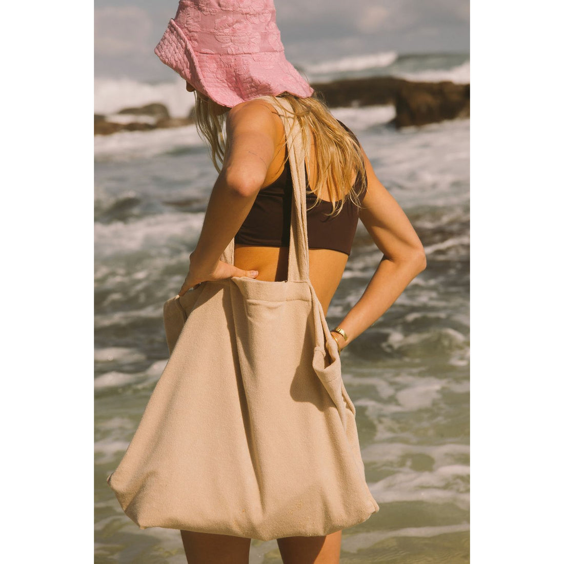 Araminta James Terry Tote Bag - Biscuit