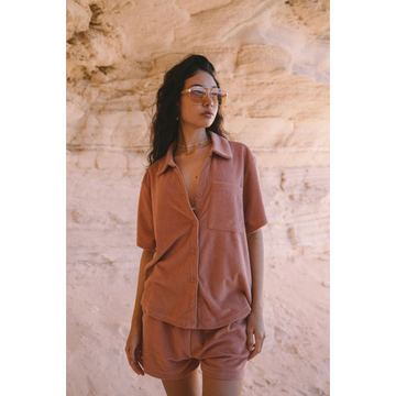 Araminta James Terry Shirt Set - Terracotta