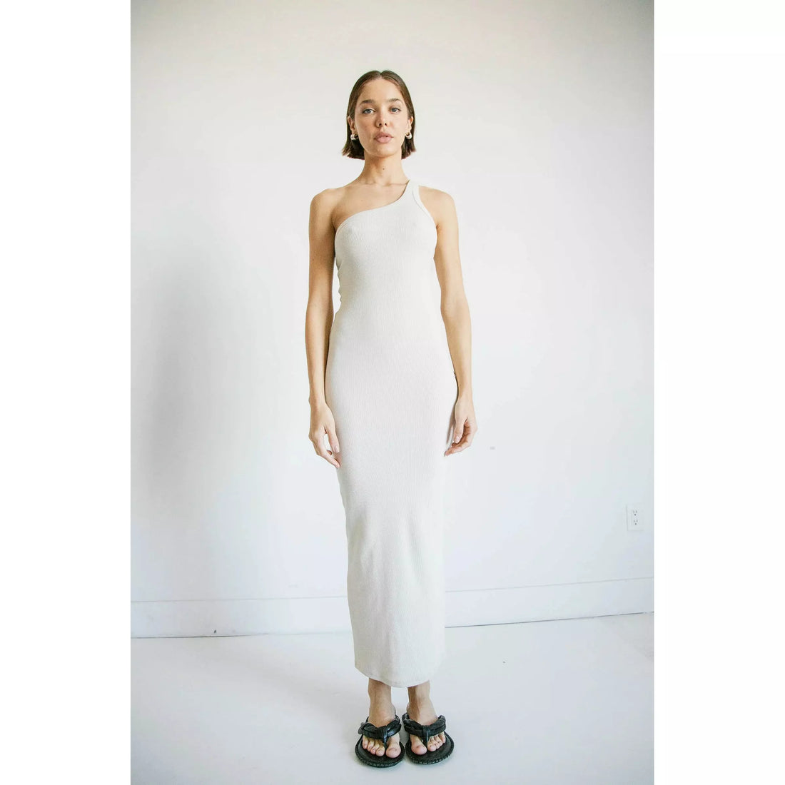 the line by k gael dress Gael - Black One Shoulder Maxi Dress