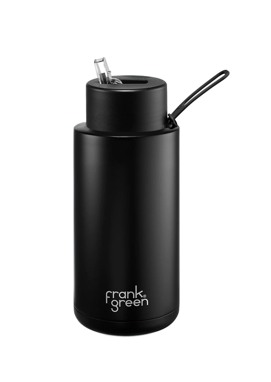 Frank Green Ceramic Reusable Bottle 34oz/1000ml - Midnight Black