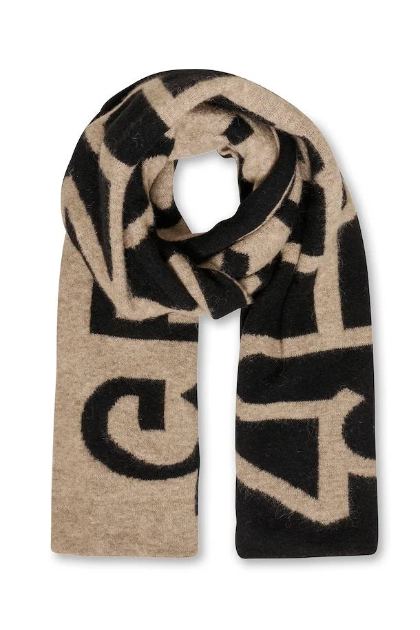 Gestuz AlphaGZ Scarf - Warm Black/Sand Melange